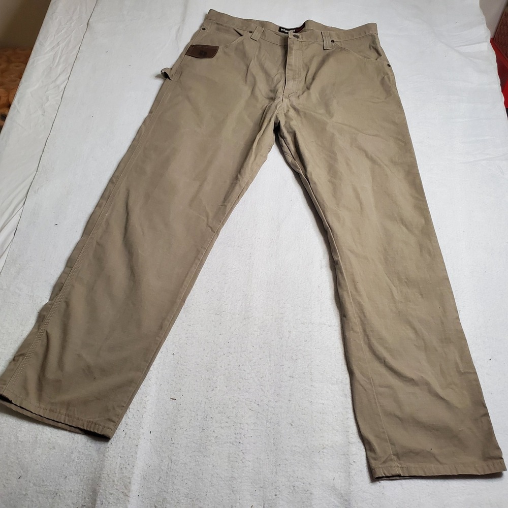 Wrangler Men's Riggs Workwear Khaki Ripstop Carpenter Pants 3W020DK Size 40x34